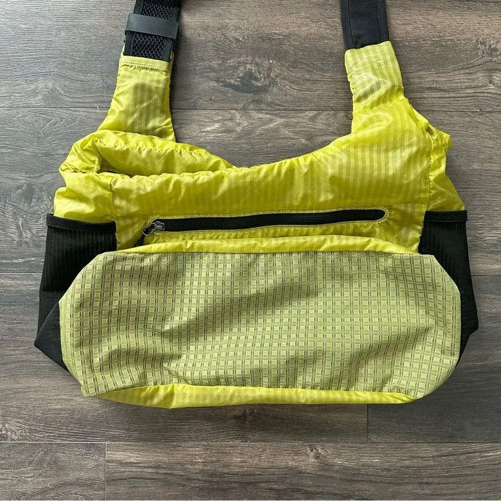 Y2K Vtg Patagonia Lime Green Packable Courier Bag Purse Convertible Tote Strap
